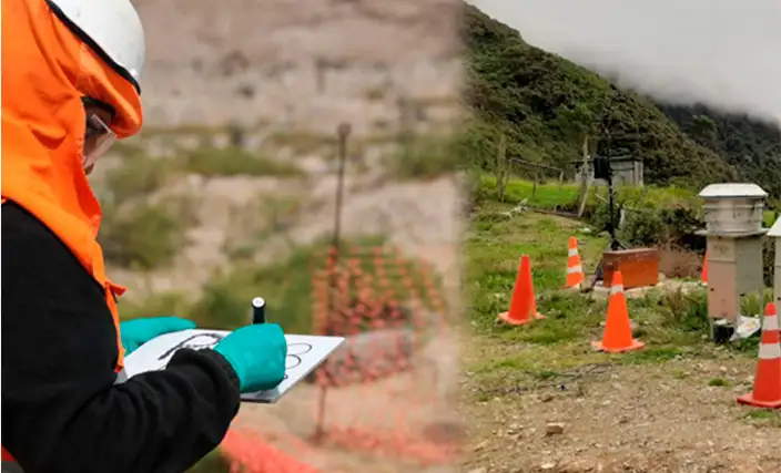 ingenieros realizando monitoreo ambiental en campo