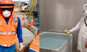 ingeniero evaluando monitoreo de agentes químicos