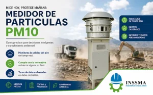 medidor de particulas pm10 realizando monitoreo de calidad del aire ambiental